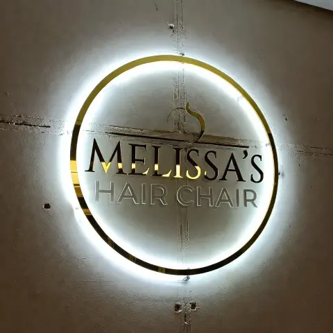 Custom LED Backlit Acrylic Business Sign | Personalized 3D Round Neon Effect | Premium Salon & Office Wall Decor alternate view