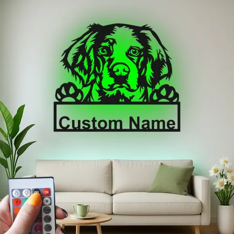 Custom Dog Led Light Metal Wall Art Personalized Pet Parent Gift Living Room Decor for Dog Lovers 3 alternate view