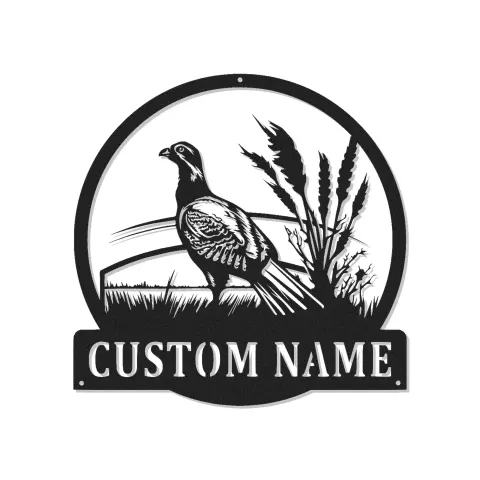 Décoration murale en métal Faisan | Enseigne faunique personnalisée avec LED | Cadeau sur mesure pour chasseur pour décoration de cabane