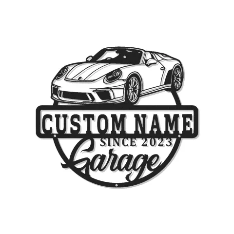 Personalisierte LED-Beleuchtung Metall-Wandkunst für Sportwagen – Geschenk für die Garage für ihn