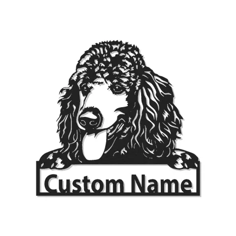 Insegna Poodle Standard personalizzata | Arte in metallo LED su misura | Regalo per amanti dei cani e decorazione ritratto animale