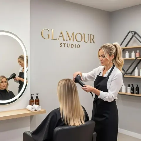 Custom Gold Mirror Business Sign | 3D Acrylic Logo for Wall | Salon & Office Decor | Luxury Branding