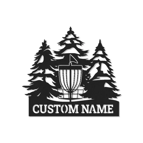 Cartel de metal LED personalizado para cesta de disc golf, regalo para jugadores de disc golf, decoración exterior para entusiastas