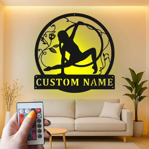 Vista alternativa di Insegna LED personalizzata per ginnastica | Decorazione murale in metallo personalizzata per cameretta | Arco aereo decorativo