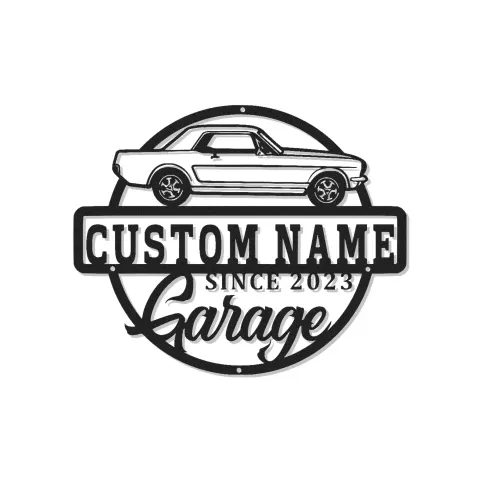 Décoration murale en métal personnalisée avec voiture classique et rétroéclairage LED - Cadeau pour passionnés de voitures, décoration de garage