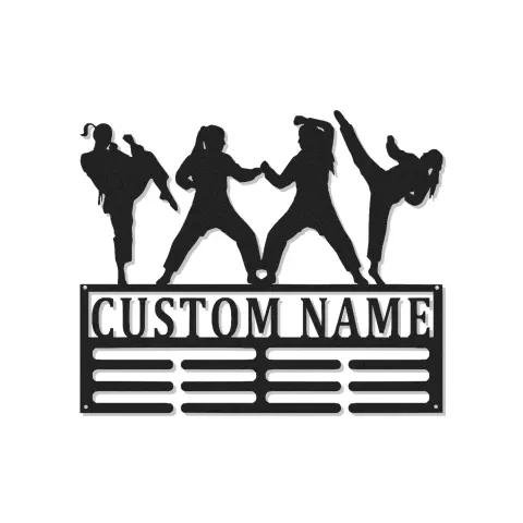 Insegna in metallo personalizzata con luce LED per arti marziali, regalo personalizzato per appassionati di karate, decorazione per dojo o palestra 1