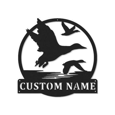 Décoration murale en métal LED silhouette de canard personnalisée pour les passionnés de faune
