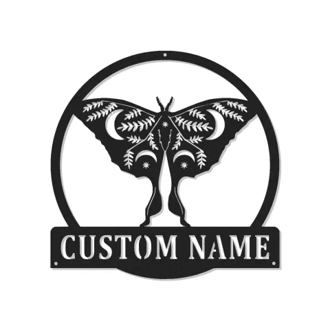 Cartel de metal personalizado con luz LED de mariposa, regalo personalizado para amantes de la naturaleza, decoración para dormitorio o jardín