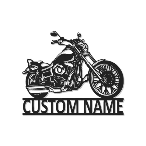 Cartel LED de motocicleta personalizado | Signo de metal de cruiser personalizado | Decoración de garaje de motociclistas | Regalo iluminado para cueva de hombres