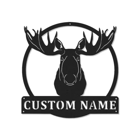 Custom Bull Moose LED Metal Sign | Rustic Wildlife Wall Art | Personalized Cabin Lodge Decor | Gift For Outdoorsmen