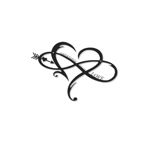 Signe LED en métal cœur infini personnalisé | Décoration murale avec nom et date | Cadeau romantique d’anniversaire pour couple | Déco chambre