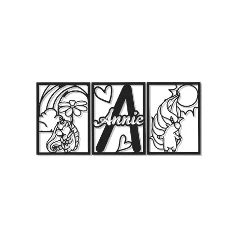 Custom Unicorn Led Light Metal Wall Art Personalized Gift for Kids Bedroom Decor with Name and Initial