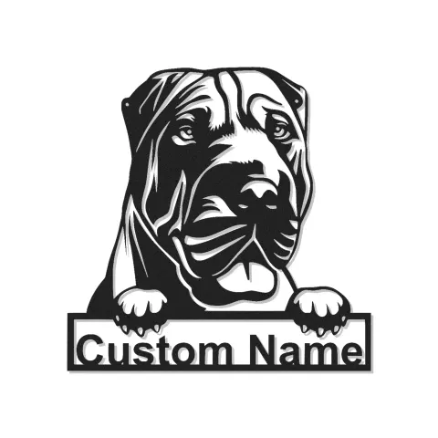 Décoration murale en métal personnalisée pour Mastiff avec rétroéclairage LED, cadeau pour amoureux des chiens, décoration pour salon 1