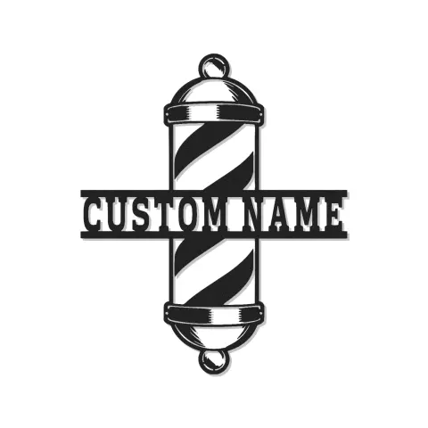 Custom Barber Pole Led Light Metal Wall Art Personalized Gift for Barbers Salon Decor Sign
