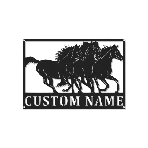 LED Horse Metal Sign | Custom Equestrian Wall Art for Ranch & Stable | Personalized Horse Lover Gift