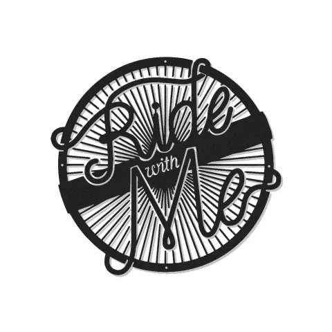 Individuelle Motorrad LED-Leuchte | Ride With Me Vintage Metallschild | Deko für Biker-Garage & Geschenkidee für Fahrer