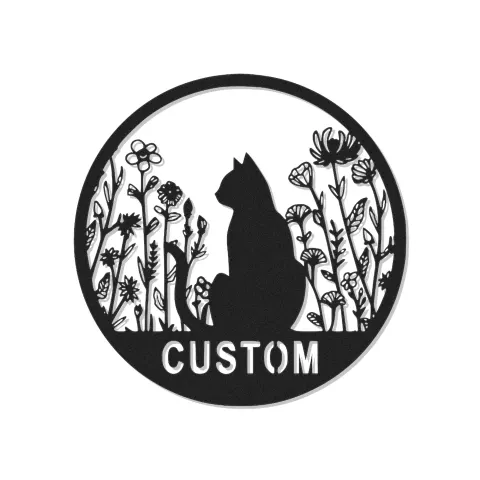 Custom Cat Silhouette Led Light Metal Wall Art Personalized Gift for Cat Lovers Bedroom or Living Room Decor 1
