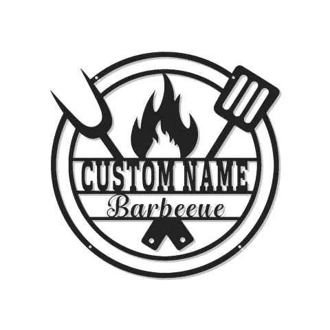 Insegna in metallo personalizzata per barbecue e luce LED regalo per maestro del grill decorazione per patio all'aperto