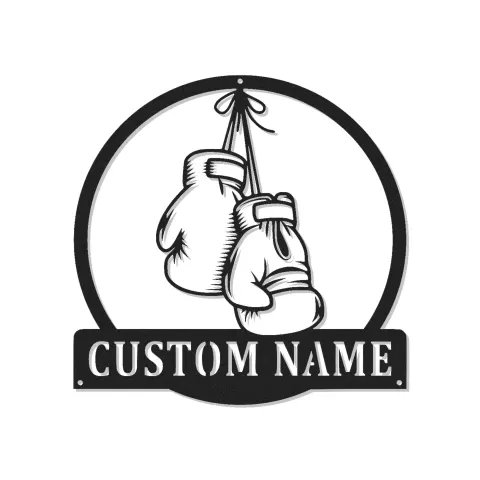 Custom Boxing Gloves Led Light Metal Wall Art Personalized Gift for Boxers Gym or Home Decor