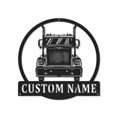 Custom Semi Truck Led Light Metal Wall Art Personalized Gift for Truckers Garage or Man Cave Decor 12