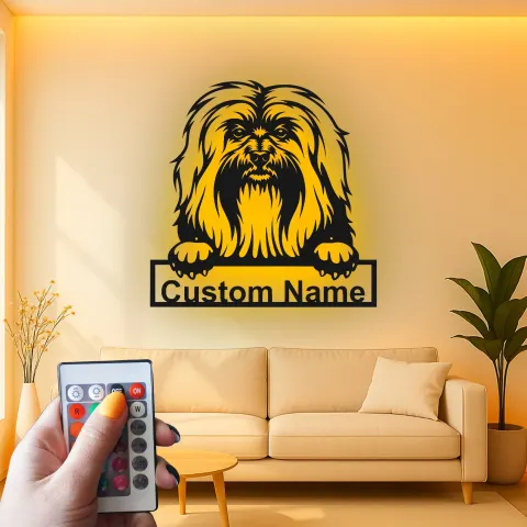 Vista alternativa de Cartel de metal LED personalizado de Shih Tzu para regalo de amante de perros, decoración de mascotas en el salón