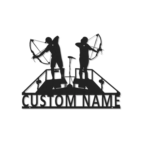 Custom Archery Silhouette Led Light Metal Wall Art Personalized Gift for Archers Game Room or Man Cave Decor 1