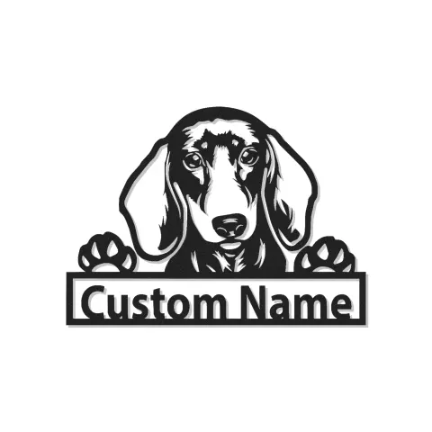 Décoration murale en métal LED personnalisée pour les amoureux des chiens - cadeau pour les propriétaires de teckels 1