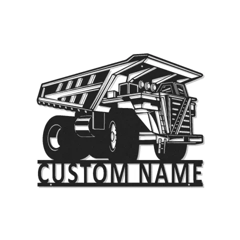 Custom Dump Truck Led Light Metal Wall Art Personalized Gift for Construction Enthusiasts Garage or Kid's Room Decor