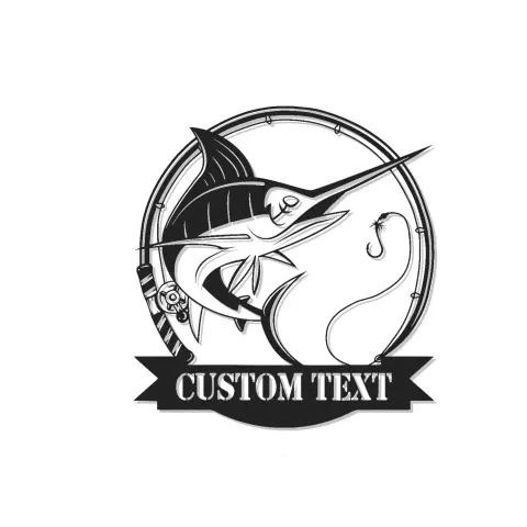 Décoration murale en métal LED Marlin Fish personnalisée | Enseigne de décor de pêche sur mesure | Cadeau pour pêcheur pour man cave ou chalet
