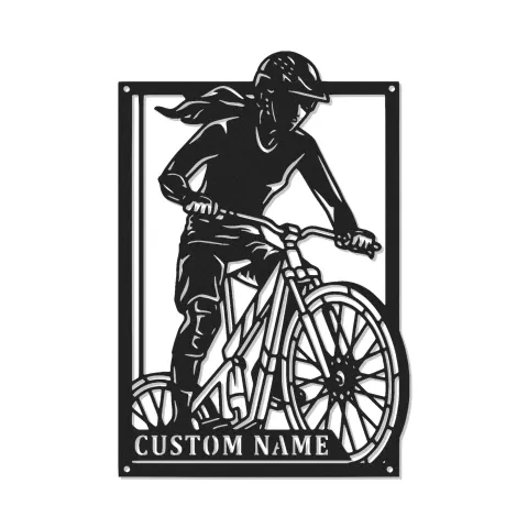 Personalisierte LED-Metall-Wandkunst für Radfahrer – Geschenk für Bike-Fans, Deko für Garage oder Männerhöhle
