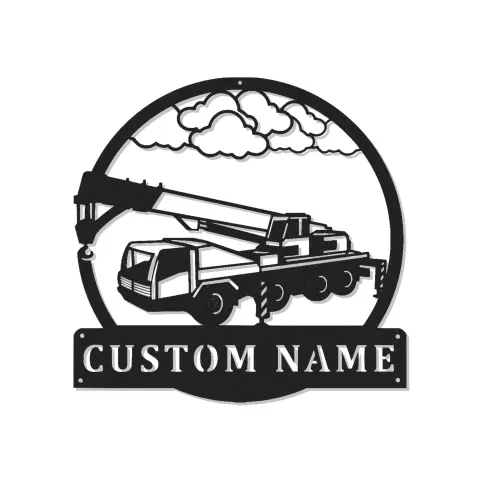 Cartel de metal LED de camión de grúa personalizado, regalo para entusiastas de la construcción, decoración para garaje u oficina