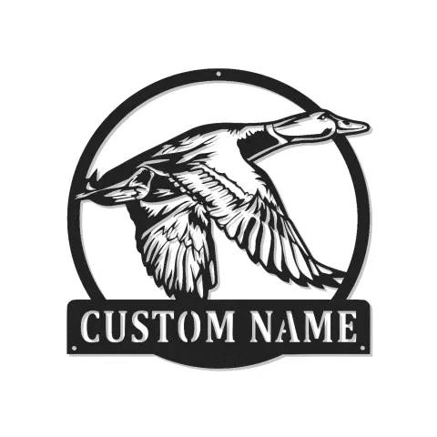 Cartel de metal LED de pato personalizado Regalo para amantes de la naturaleza Decoración de cabaña rústica
