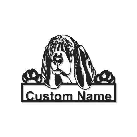 Insegna in metallo personalizzata con Bloodhound retroilluminata - Regalo per amanti dei cani, decorazione per soggiorni