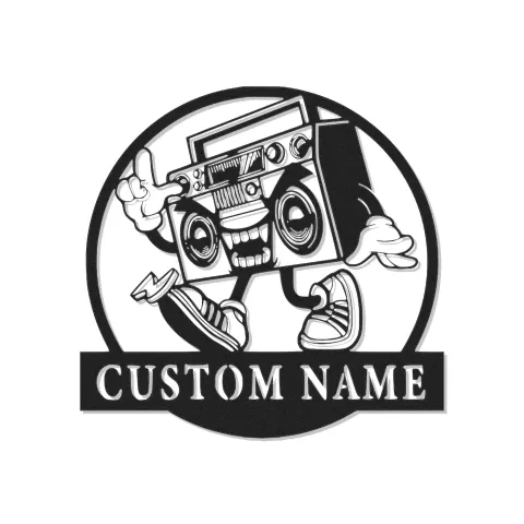 Personalisierte Boombox LED Licht Metall Wandkunst für Musikliebhaber