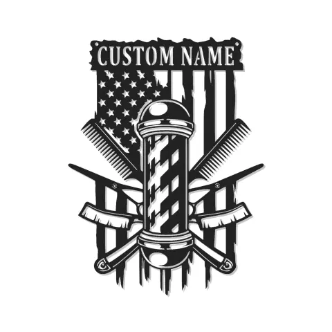 Cartel de metal LED personalizado de barbero con luz, regalo para barberías, decoración de salón para peluqueros