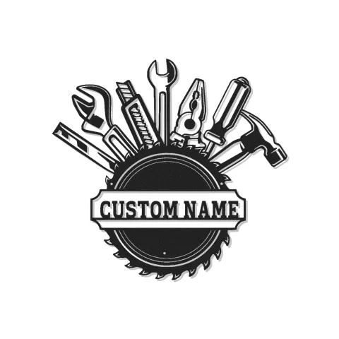 Insegna in metallo LED personalizzata con set di attrezzi regalo per artigiano decorazione garage officina 7