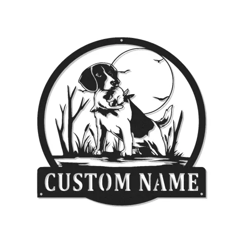 Cartel de metal LED Beagle personalizado Regalo para amantes de los perros Decoración de sala 2