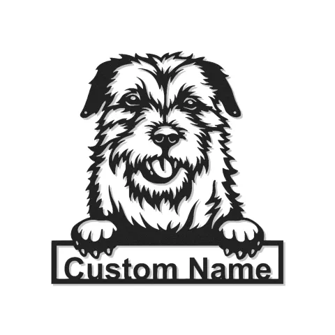 Décoration murale en métal LED personnalisée pour chien Terrier - Cadeau pour les propriétaires d'animaux