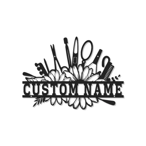 Personalisierte Salonschild | Individuelle LED-Metallkunst für Friseure | Dekoration für Schönheitstudios | Geschenk für Friseure