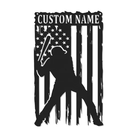 Cartel de metal personalizado con luz LED de jugador de béisbol, regalo deportivo para él, decoración de sala de juegos