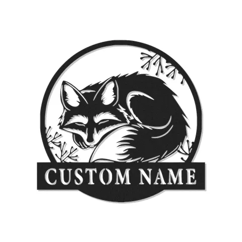 Décoration murale LED en métal renard personnalisée | Plaque forêt pour chambre d’enfant et chalet | Cadeau pour amoureux des animaux