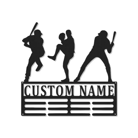 Personalisierte LED-beleuchtete Metall-Wandkunst für Baseballspieler – Geschenk für Sportfans und Spielzimmer-Dekor
