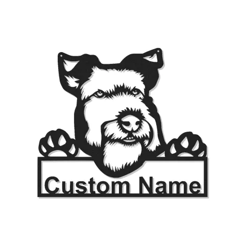 Insegna in metallo personalizzata con Schnauzer e luce LED regalo per amanti dei cani decorazione per soggiorno 1