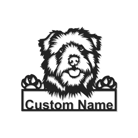Cartel de metal LED personalizado de perro, regalo para amantes de las mascotas, decoración para salón o entrada 3