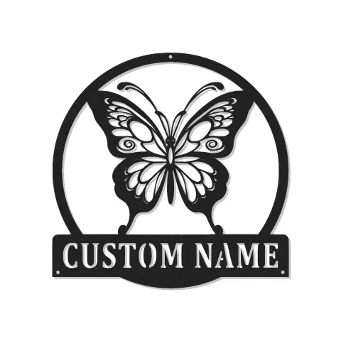 Décoration murale en métal LED personnalisée en forme de papillon - Cadeau pour les amoureux de la nature pour la chambre ou le salon