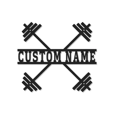 Cartel de metal LED de barra de pesas personalizado, regalo de fitness para entusiastas del gimnasio, decoración para gimnasio en casa