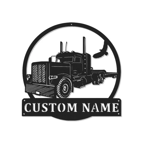 Cartel de metal LED personalizado de camión semirremolque regalo para él decoración de garaje o man cave