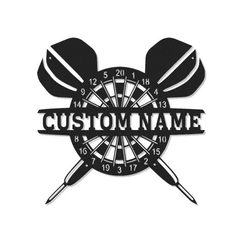 Custom Dartboard Led Light Metal Wall Art Personalized Gift for Dart Enthusiasts Game Room Decor
