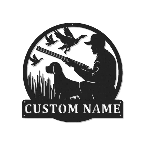Custom Duck Hunting Metal Wall Art | LED Light Silhouette Sign | Personalized Hunter Gift | Rustic Cabin Decor