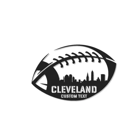 Personalized Football LED Sign | Custom City Skyline Metal Wall Art | Man Cave Decor & Gift for Fans